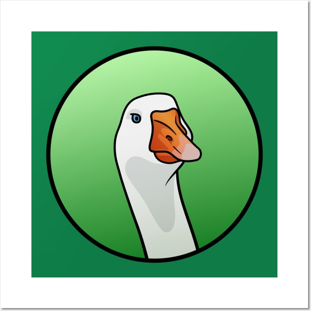 Goose Head in Green Circle Wall Art by BoombasticArt